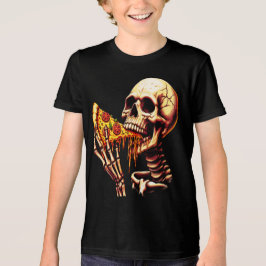 Skelett som äter pizza t shirt