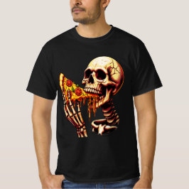 Skelett som äter pizza t shirt