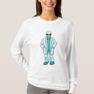 Skelett som läkare med ansiktsmask t shirt