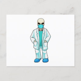 Skelett som läkare med ansiktsmask vykort