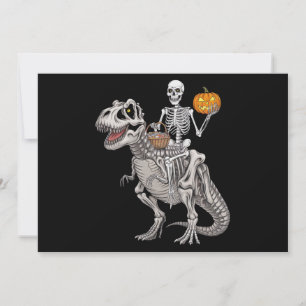 Skelett som rider Mummy Dinosaurie T rex Halloween Inbjudningar