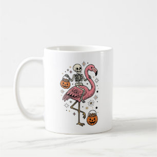 Skelett som rider på flamingo Halloween godis skjo Kaffemugg
