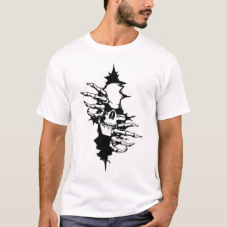 Skelett som river sig igenom t shirt