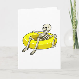 Skelett som simmar med simring kort