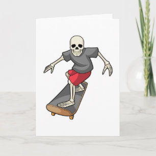 Skelett som Skridskoåkare med Skateboard Kort