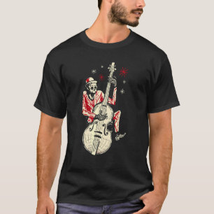 Skelett som spelar gitarr jazzmusik vintage gitarr t shirt