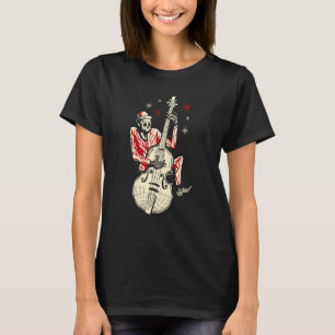 Skelett som spelar gitarr jazzmusik vintage gitarr t shirt