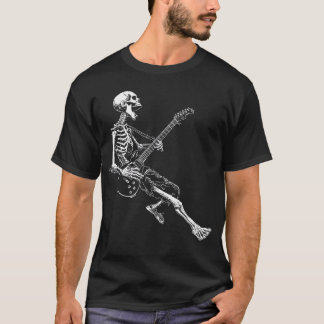 Skelett som spelar gitarr Rock And Roll Rock On mä T Shirt