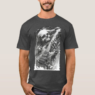 Skelett som spelar gitarr Rock Shredding Gitarr 1 T Shirt