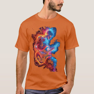 Skelett som spelar gitarr Rock Shredding Gitarr T Shirt