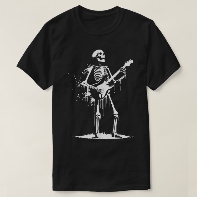 skelett som spelar gitarr t shirt (Design framsida)