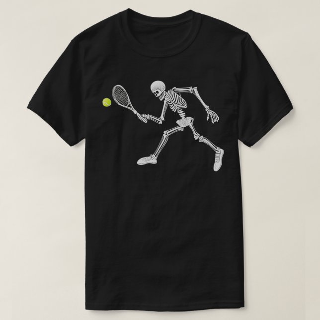 skelett spelar tennis t shirt (Design framsida)