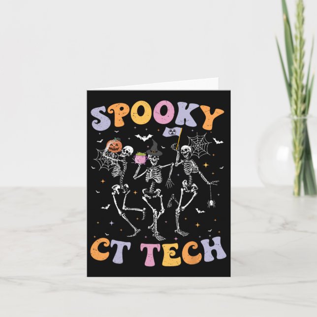 Skelett Spöklik Ct Tech Datortomografi Tech H Kort (Framsida)