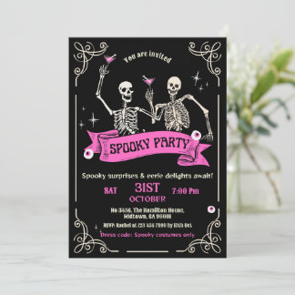 Skelett Spöklik Fest Halloween Kostym Cocktail Inbjudningar
