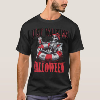 Skelett spöklik stämning sommar rolig bara väntar t shirt