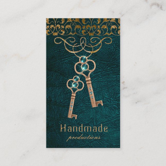 Skelett stämm gammalt låser vintage gotiska visitkort (Framsida)