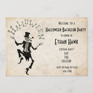 Skelett Steampunk Halloween Sällskapsfest Födelsed Inbjudningar