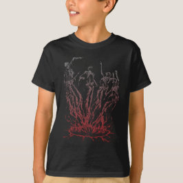 Skelett stiger upp ur lågor t shirt
