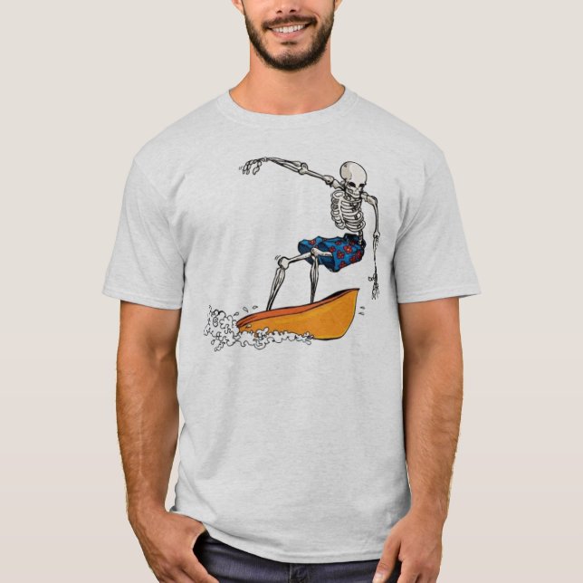 Skelett- surfareDudeT-tröja Tee (Framsida)