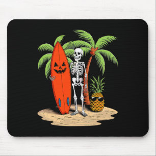 Skelett Surfing Halloween Strandstämning Kul Musmatta