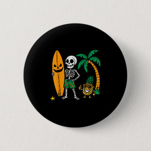 Skelett Surfing Halloween Surfar Kostym Hawaiian Knapp