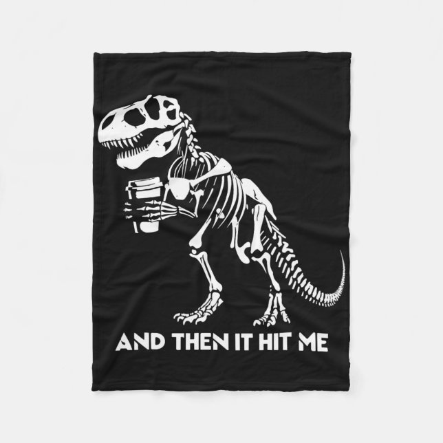 Skelett T-Rex Dinosaur Halloween Män Kvinnor Rolig Fleecefilt (Framsidan)