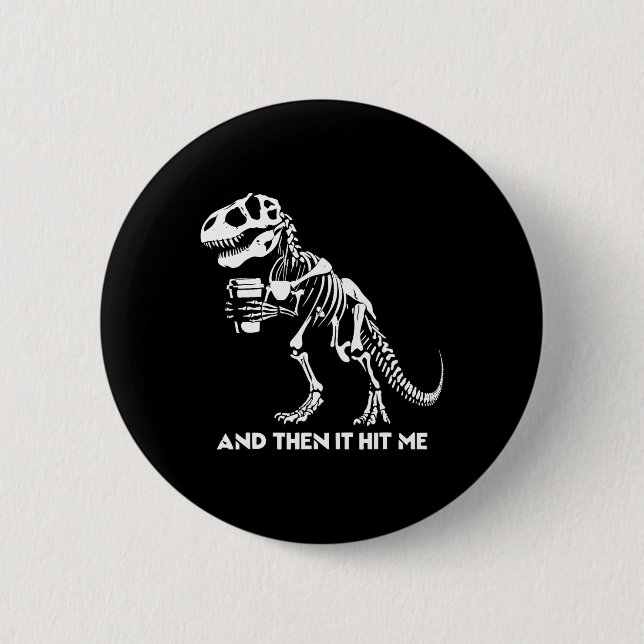 Skelett T-Rex Dinosaur Halloween Män Kvinnor Rolig Knapp (Framsida)