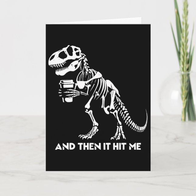 Skelett T-Rex Dinosaur Halloween Män Kvinnor Rolig Kort (Framsida)
