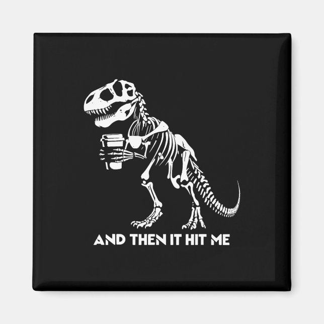 Skelett T-Rex Dinosaur Halloween Män Kvinnor Rolig Magnet (Framsidan)