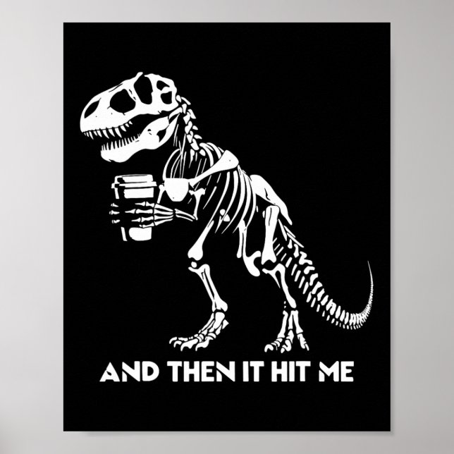 Skelett T-Rex Dinosaur Halloween Män Kvinnor Rolig Poster (Framsidan)