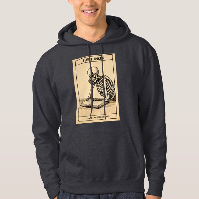 Skelett Tänkare Hoodie (Framsida)