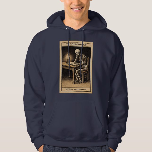 Skelett Tänkare Hoodie (Framsida)