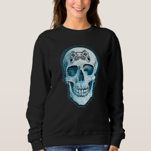 Skelett Tanke Kontrollerande Styrspak Gaming Spela T Shirt