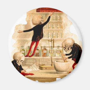 Skelett- tokig forskareskallehalloween fest Deco Magnet