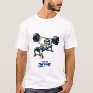 Skelett Tung Bröstpress Rolig Fitnessdesign T Shirt