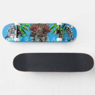 Skelett-tvättbjörn Ankaruppvisning | Mörk Fantasy Mini Skateboard Bräda 18,5 Cm