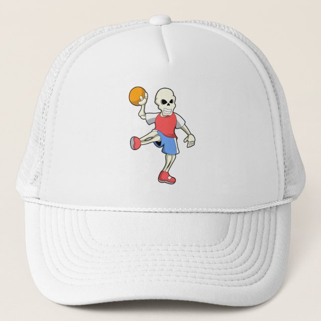 Skelett vid handbollsspelare med handboll keps (Framsida)