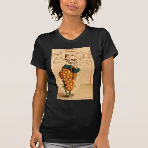 Skelett- vintageillustration för clown tee