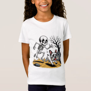 Skelett vs fransk bulldogg – rolig Halloween-jakt T Shirt