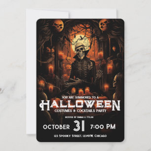 Skelett vuxen Halloween läskig cocktailfest  Inbjudningar