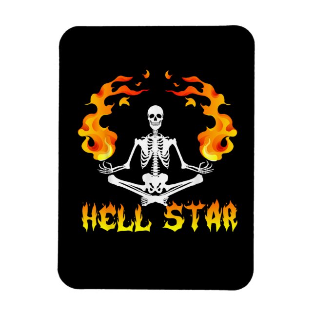 Skelett Yoga Bli Hell Star  Magnet (Vertikal)