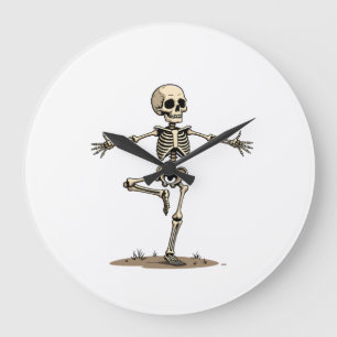 Skelett Yoga � Rolig Halloween Fitness Tröja Stor Klocka