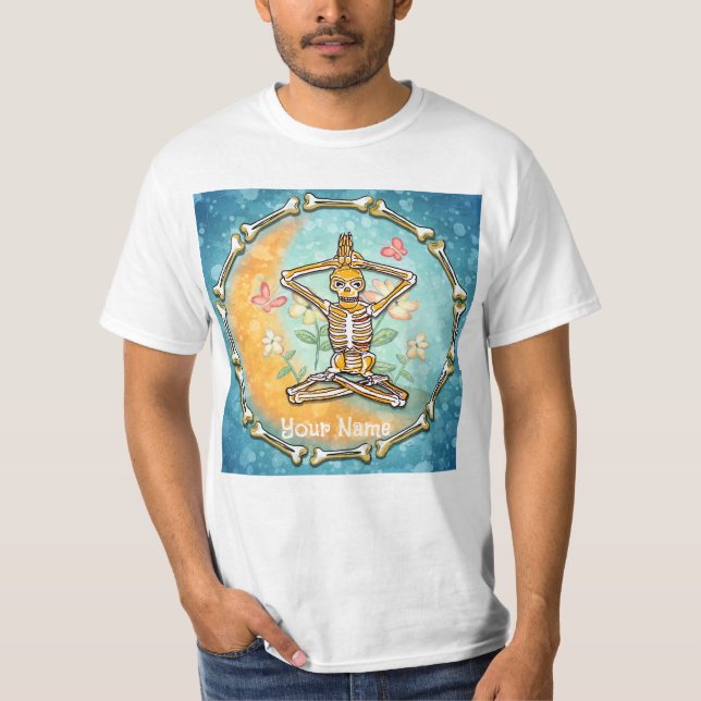 Skelett Yoga t-shirt (Framsida)