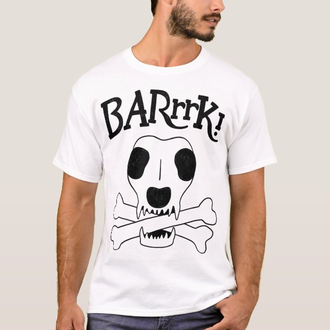 Skelettanatomin hos en Pirat Hund T Shirt (Framsida)