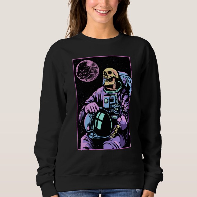 Skelettastronaut Rymdentusiaster Galaxen  T Shirt (Framsida)