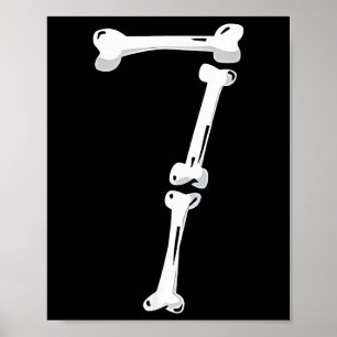 Skelettben Nummer 7 Kusligt Nummer 67 Sex Sju Poster