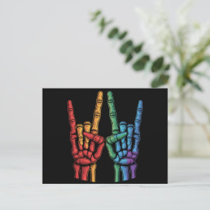 Skelettberghand HBTQ regnbågsflagga gay-pr Pride  Vykort