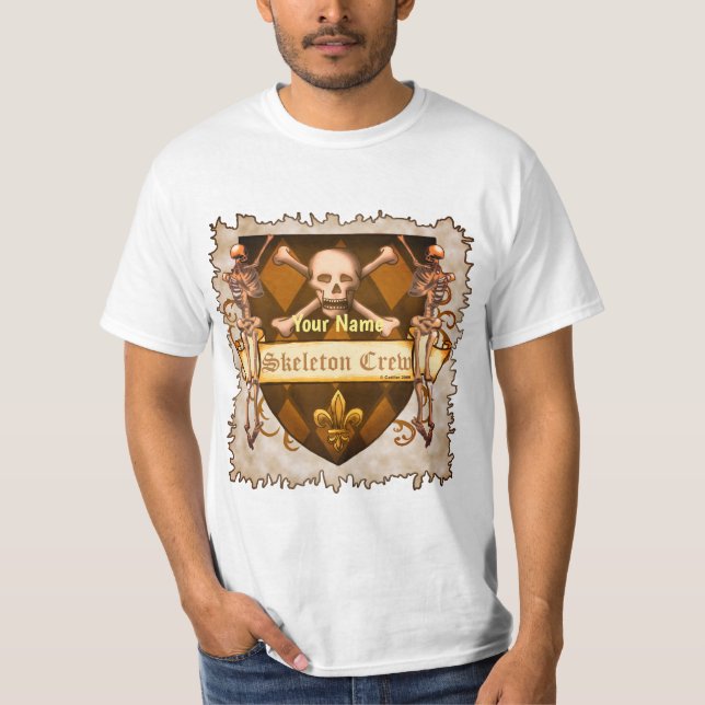 Skelettbesättningssköld T Shirt (Framsida)