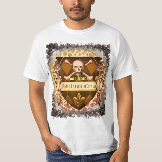 Skelettbesättningssköld T Shirt (Framsida)
