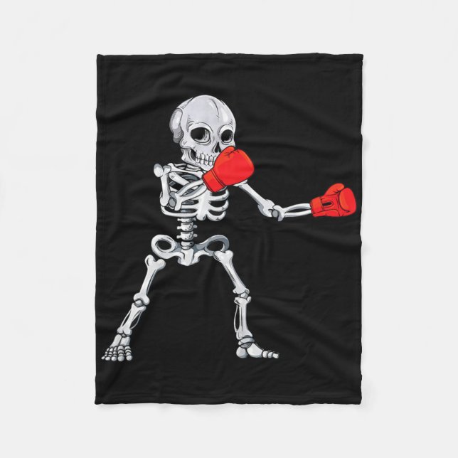 Skelettboxning Kickboxning Mma Halloween  Fleecefilt (Framsidan)